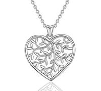 Sterling Silver Silver Happiness Tree Of Life Olive Leaf Pendant Necklace For Men Women Sterling-silver Fine Jewelry