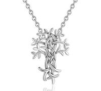 Sterling Silver Silver Tree Of Life Pendant Necklace For Men Women Irish Knot Fine Jewelry