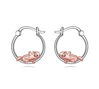 Sterling Silver Small Hoop Earrings Unicorn Paw Print Butterfly Hinged Huggie Earring Hypoallergenic Cartilage Earrings for Sensitive Ears