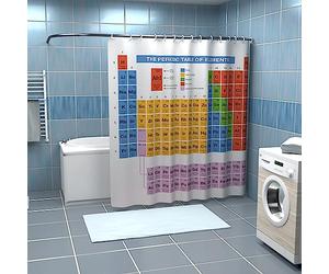 Stern & Schatz GmbH getDigital Cortina de Ducha Tabla periódica de The Big Bang Theory - Cortina de Ducha antibacterias Hecha de poliéster - 180 x 200 cm