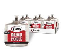 Sterno Velas de emergencia de 100 horas - Velas de larga duración sin perfume para emergencias y cortes de energía - Arde hasta 100 horas - Juego de 6 - Parafina líquida de combustión limpia