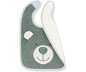 Sterntaler Babero de plástico con velcro, Oso Ben, Talla 38 x 26 x 0,5 cm, Verde