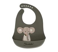 Sterntaler Babero unisex de silicona Eddy - Babero infantil para bebés, color verde oscuro