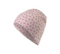 Sterntaler Beanie Hearts - Gorro de bebé Informal de Punto de Hilo Flameado con impresión Integral - Chica UV 50+ Beanie Gorro - Gorro de Entretiempo para bebé y niños, Rosa Mate, 51