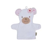 Sterntaler Bear Betty - Manopla de baño para bebé, algodón absorbente, suave y fácil de limpiar, 23 x 23 x 0,5 cm, color blanco