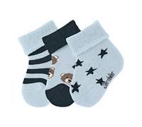 Sterntaler Bebé-Niños Baby-söckchen 3er-pack Bären Chaussettes, Bleu 313, Neugeboren (taille Fabricant: 14) Calcetines Not Applicable, Azul (Bleu 313), Talla Única (talla del fabricante: 14)