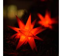 STERNTALER Cadena de luces estrella, 18 puntas, 3 luces, rojo