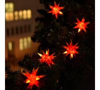 STERNTALER Cadena de luces LED bicolor con 9 estrellas amarillas y rojas True