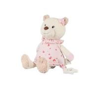 Sterntaler Caja de música M Bear Betty, Juguete para niños y bebés, Peluche y Jersey Estampado, Mecanismo extraíble, Mango de Estrella, melodía: Brahms Wiegelied, 24 x 20 x 9 cm, Color Blanco Crema