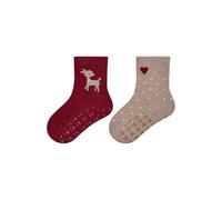 Sterntaler Calcetines ABS pack doble corzo, rojo oscuro mel., 23-24