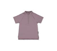 Sterntaler Camiseta de baño de Manga Corta Uni - Protección UV 50+ - Camiseta de natación para niña con Cuello Alto - Camiseta UV para niña con Cremallera Frontal y Protector de Barbilla, Morado