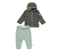Sterntaler Conjunto de chaqueta y pantalón para bebé con diseño de hojas, chaqueta reversible y pantalón para niños y bebés, conjunto diario suave y cómodo, paquete de ventaja, color verde piedra
