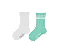 Sterntaler Coolmax Rippe - Pack de 2 calcetines para bebé y niños, estructura acanalada, regulan la temperatura, ajuste óptimo, 2 unidades, verde jade, 26