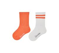 Sterntaler Coolmax Rippe - Pack de 2 calcetines para bebé y niños, estructura acanalada, regulan la temperatura, ajuste óptimo, 2 unidades, naranja brillante, 26