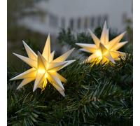 STERNTALER En blanco: cadena de luces LED con 9 estrellas para exteriores