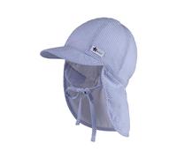 Sterntaler Gorra con protección para el Cuello, diseño de Rayas, Azul Celeste, 45