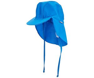 Sterntaler Gorra con Visera para el Cuello, para bebés y niños, con protección para la Nuca y Cinta Adhesiva, protección UV 50+, Gorro de baño, Gorro de baño Unisex, Azul Claro, 51