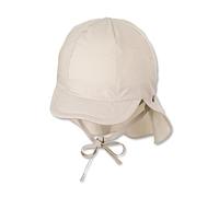 Sterntaler Gorra con Visera para el Cuello, Unisex, para bebés y niños, con protección para el Cuello y Orejeras insertables, protección UV 50+, Gorro de Verano para Atar, Popelina (orgánico), Beige