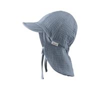 Sterntaler Gorra de Muselina para Cuello, Unisex, de Muselina de algodón (orgánico), protección UV 50+, Sombrero para el Sol con protección para el Cuello, Gorro de Verano para bebés y niños, Azul