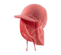 Sterntaler Gorra Unisex con protección para el Cuello de Muselina de algodón con Cinta para el Sol, Coral, 53