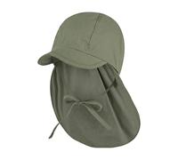 Sterntaler Gorra Unisex con protección para el Cuello y Cintas de Vendaje, Verde Oscuro, 51