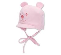 Sterntaler Gorra unisex con visera y cinta para el cuello con bonito motivo de oso, Edad: 0-1 meses, Tamaño: 33, Blanco