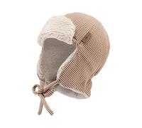 Sterntaler Gorro de Aviador de Tela Acanalada con Rayas y Peluche, Rojizo, 45