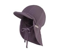 Sterntaler Gorro de Muselina para niña, Muselina de algodón, protección UV 50+, con protección para el Cuello, Gorro de Verano para niños, Morado Pastel, 49