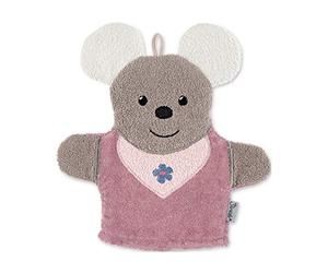 Sterntaler Guante de baño para jugar Ratona Mabel, Dimensiones: 25 x 24 x 24 cm, Rosa