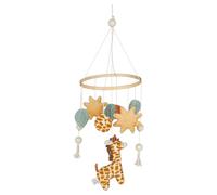 Sterntaler Jirafa móvil decorativa y león, acolchado de filigrana, tela suave, anillo de madera, bonita decoración de habitación de bebé y ayuda para dormir