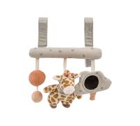 Sterntaler Juguete de Jirafa Kaya - Juguete Suave para bebé con, sonajero y lámina de Espejo, para cunas, cochecitos y portabebés, Color Gris Piedra