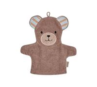 Sterntaler Manopla de baño oso Bo, manopla de baño para bebé, algodón absorbente, de fácil agarre, suave y fácil de limpiar, 23 x 23 x 0,5 cm, color marrón claro