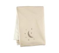 Sterntaler Manta para bebé de Felpa y Pique con Bordado de Luna y Estrellas, 75 x 100 cm, Color Crudo