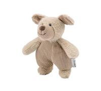 Sterntaler Mini peluche perro Lucky - Pequeño perro de peluche de felpa y punto de waffle - Juguete para bebé con sonajero - fiel compañero para descubrir, acurrucarse y jugar, color beige grisáceo