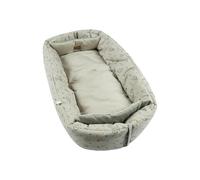 Sterntaler Nido de Jirafa y león - Nido Suave de Mezcla de algodón - Reversible y Convertible en Manta para Gatear - con Trabillas para Juguetes - Juguete para bebé y niño pequeño, Color Ocre