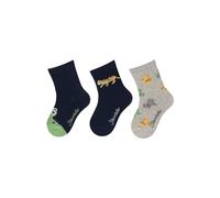 Sterntaler Pack de 3 Calcetines de cocodrilo, Tigre y dragón, Marine, 18 Niños