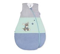 Sterntaler Saco de dormir funcional para niños pequeños, Burro Emmi, Para todo el año, Termorregulable, Cremallera, 100 cm, Azul/Multicolor