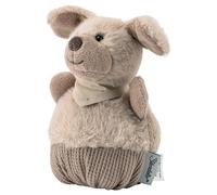Sterntaler Saquito para Perros Lucky - Peluche Perro para bebés y niños de Peluche Suave y piqué - Juguete con sonajero para Descubrir, acurrucarse y Jugar, Color Beige grisáceo