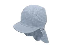 Sterntaler Schirmmütze mit Nackenschutz Musselin Sombrero para el Sol, Azul Claro, 49 Unisex Adulto