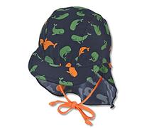 Sterntaler Schirmmütze mit Nackenschutz Wale, Sombrero para el Sol Bebé-Niños, Marine, Normal