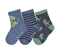 Sterntaler Söckchen 3er-Pack Dino Calcetines, Azul Tinta, 18 para Bebés