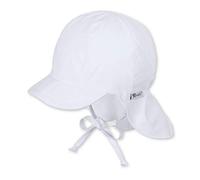 Sterntaler Gorro con visera y protector de cuello, Con cintas, Edad: 18-24 meses, Tamaño: 51, Blanco