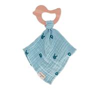 Sterntaler Toalla de Seguridad Unisex para bebé, con mordedor Kinni y Kalla, Manta de Seguridad para bebé y niña, orgánica, Azul Jaspeado