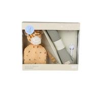 Sterntaler Träumli-Set jiraffe Kaya- Kuscheltuch aus Flausch mit Schnullerband - Silikonring und Klettverschluss zum Befestigen des Schnullers - Muselintuch - Geschenk ab Geburt, ocre