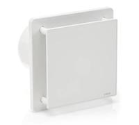 STERR Ventilador de baño blanco, 125 mm, con HIGRÓSTATO - Ventilador de baño - Frente de vidrio - Aspecto moderno - BFS125H - 20 W