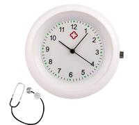 Stethoscope Clock - Clip-on Stethoscope Watch with Symbols, Chest Watch for Nurses, Water-Resistant Pocket Watch Brooch Fob for Doctor, Clinic Staff, Professionals, , Se référer au descriptif,