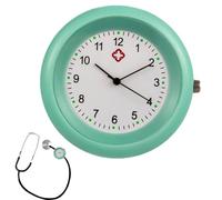 Stethoscope Clock - Clip- Stethoscope Watch with Symbols, Chest Watch for Nurses, Water-Resistant Pocket Watch Brooch Fob for Doctor, Clinic Staff, Professionals, verde, Se référer au descriptif,