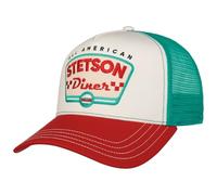 Stetson All American Diner Trucker Cap Basecap Truckercap Truckercap - Gorra de malla para hombre y mujer, con visera y paraguas, primavera-verano, otoño-invierno, blanco y rojo, Talla única