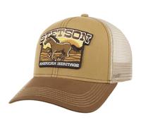 Stetson Gorra American Heritage Horse Hombre - Camionero de béisbol Malla Snapback, con Visera, Forro, Forro Verano/Invierno Primavera Verano Otoño Invierno - Talla única marrón
