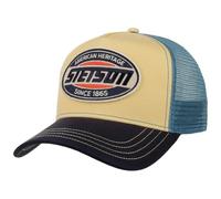 Stetson Gorra Trucker American Heritage Logo Hombre - Camionero de béisbol Malla Snapback, con Visera, Forro, Forro Verano/Invierno Primavera Verano Otoño Invierno - Talla única Azul